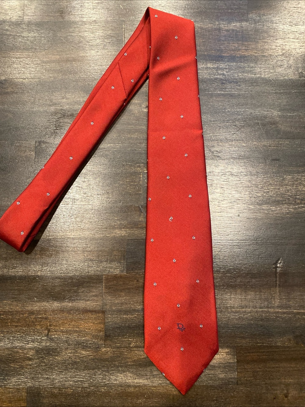 Vintage Christian Dior Men's Geometric Silk Designer Woven Tie